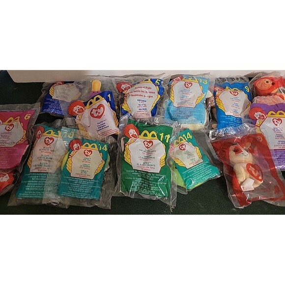 Vtg McDonald’s TY Beanie Baby Plush Toys Lot in package mixed - Picture 1 of 13